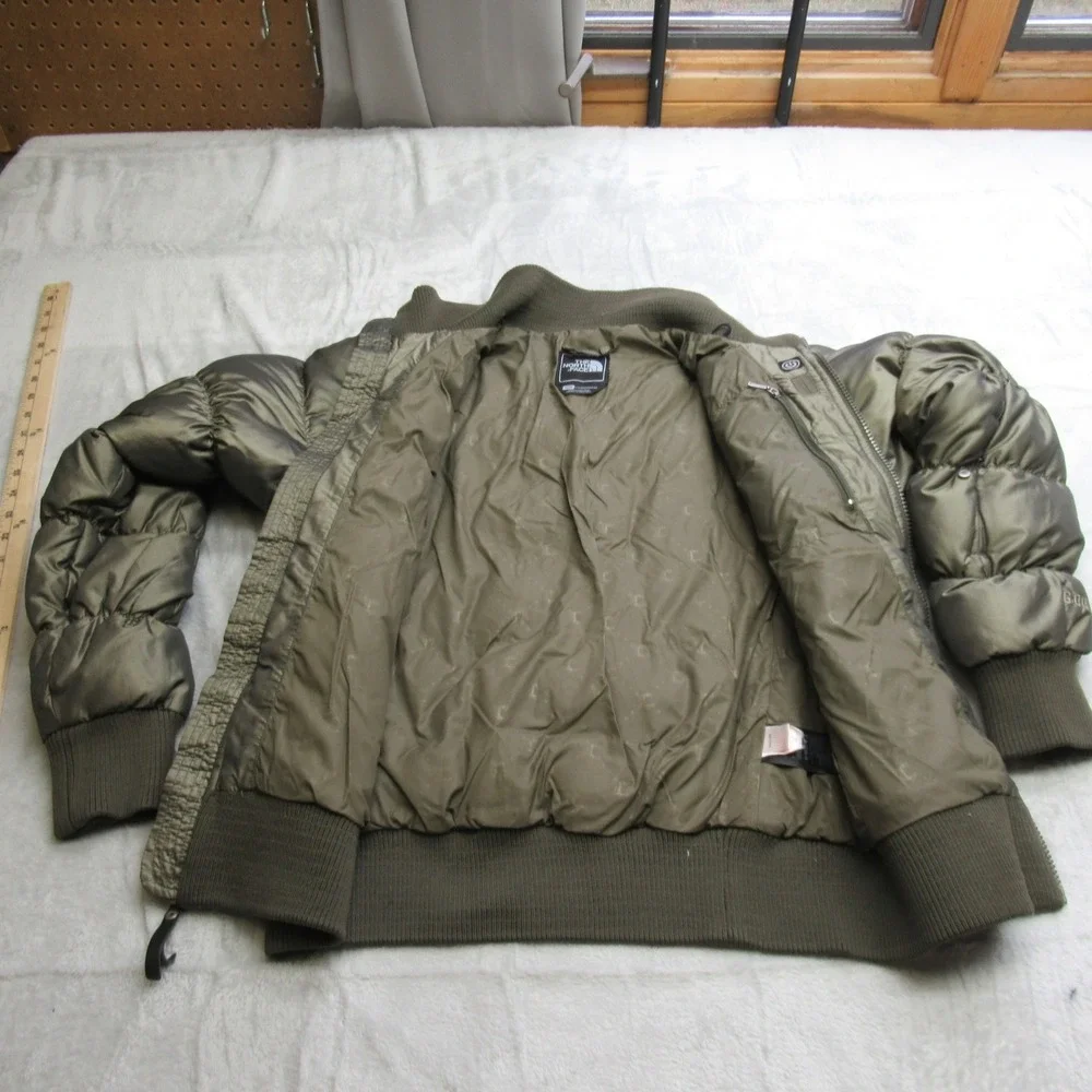 The North Face Down Jacket Womens Medium Green 600 Insulated Quilted Puff THICK - Picture 3 of 14